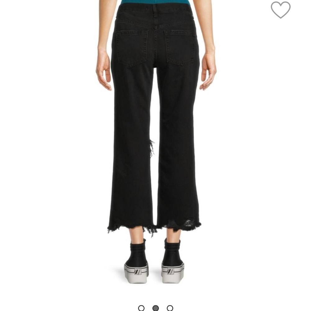 FREE PEOPLE Maggie Mid Rise Distressed Wide Leg Jean